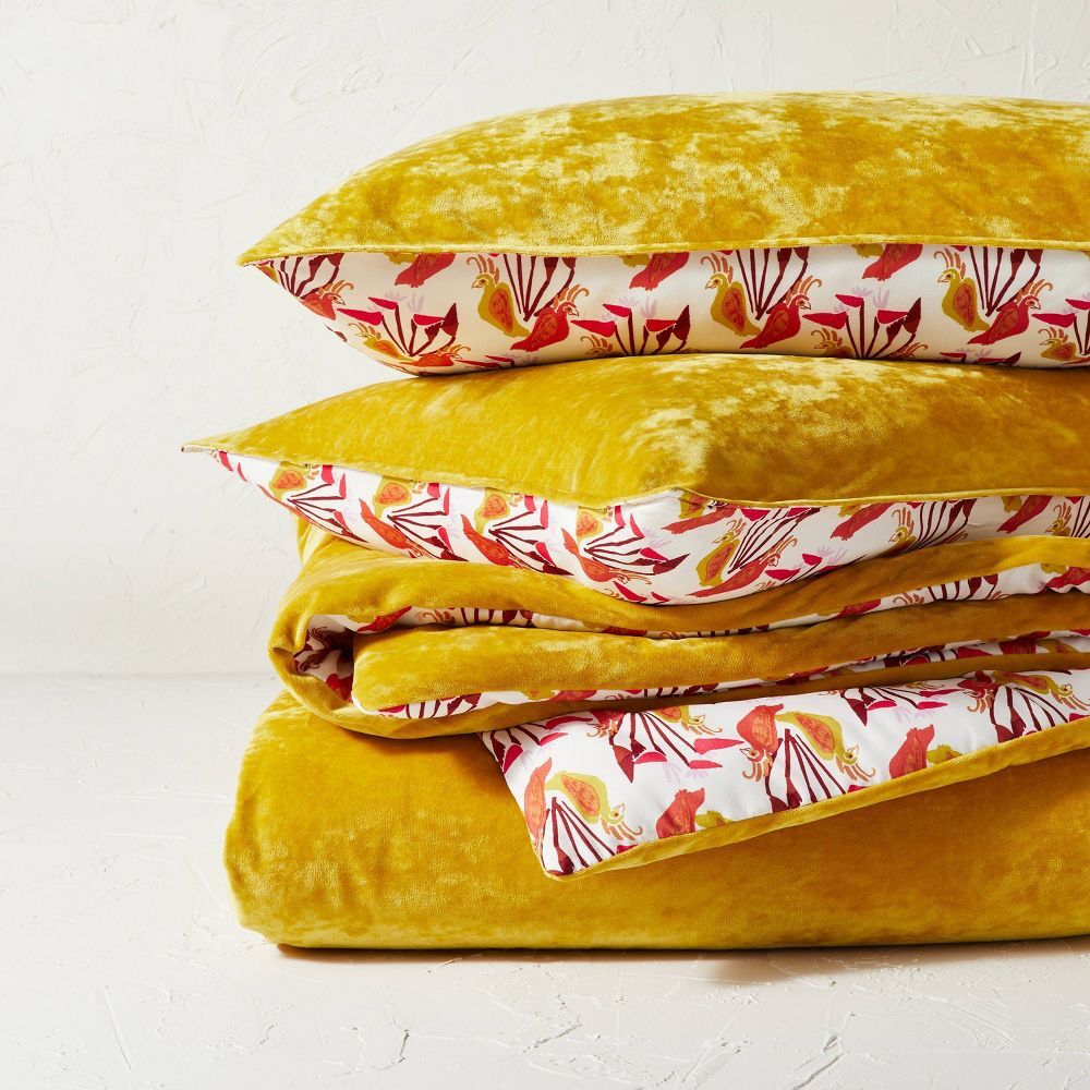 King Reversible Velvet Comforter - Sham Set Gold - Opalhouse 5590₽