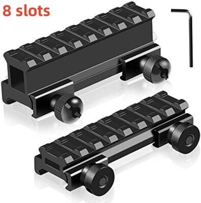 8 Slots Rifle Riser Scope Low High Adaptor Mount Base Rail 20mm Picatinny Rail