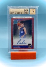 2018-19 Optic Luka Doncic Red Choice Autograph On Card BGS 9.5 Auto 10 SSP RC