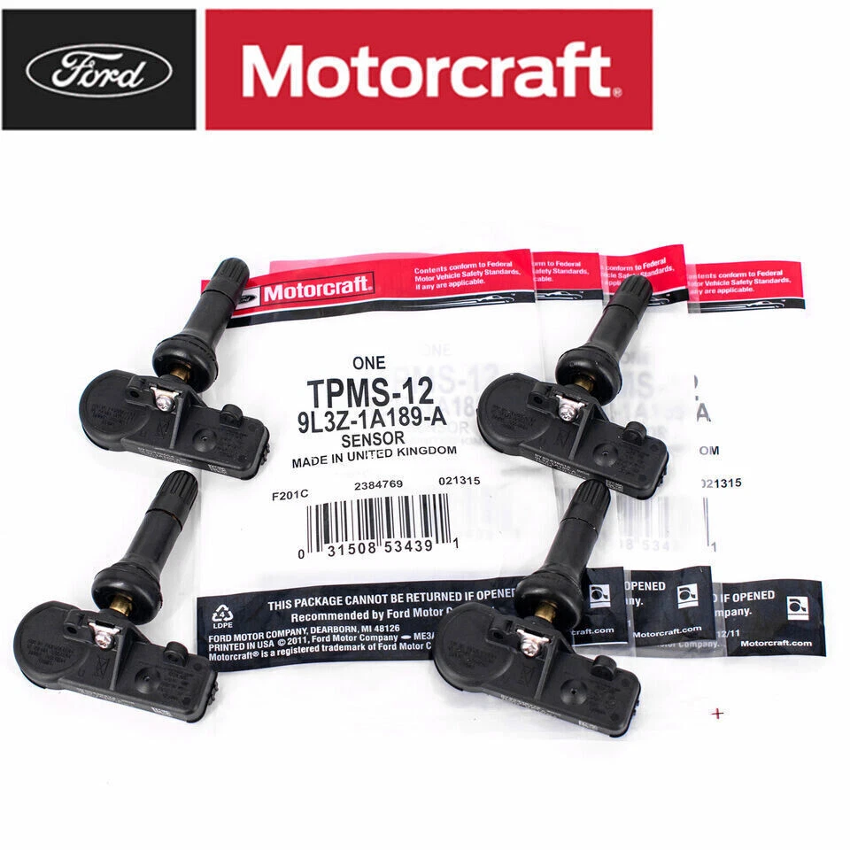 4PCS Genuine Motorcraft TIRE PRESSURE MONITORING SENSOR OEM TPMS-12 9L3Z-1A189-A Foto 2 de 4