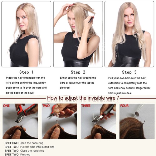 US Invisible Secret Headband Wire In Hair Extension As Human Hidden Miracle Ring - Picture 13 of 46