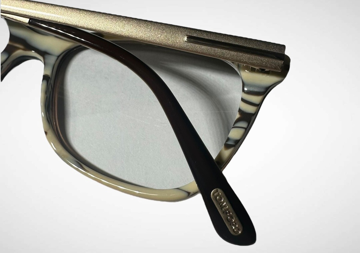 TOM FORD TF 5353 050 Brown On Ivory Horn/Matte Gold Eyeglass  display picture 2