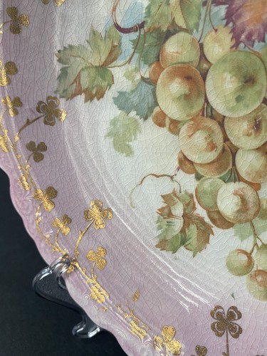 Empire China Style Bowl With Grape Transferware Motif And 3 & 4 Leaf Clover Trim - Picture 6 of 12