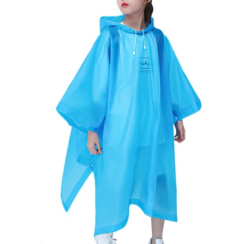 Reusable Rain Ponchos for Kids 6-12 - Waterproof Hooded Raincoat Suit