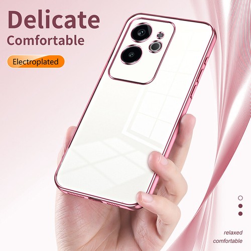 For Realme GT 6, Shockproof Plating Frame Transparent Soft Rubber Case Cover - 第 5/21 張圖片