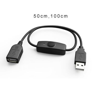 Data Sync USB 2.0 Extender Cord USB Extension Cable With ON OFF Switch LED Indic