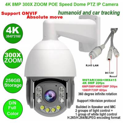 8MP 4K PTZ IP Kamera Sicherheit Outdoor Dual Lens 300X Zoom Speed Kamera