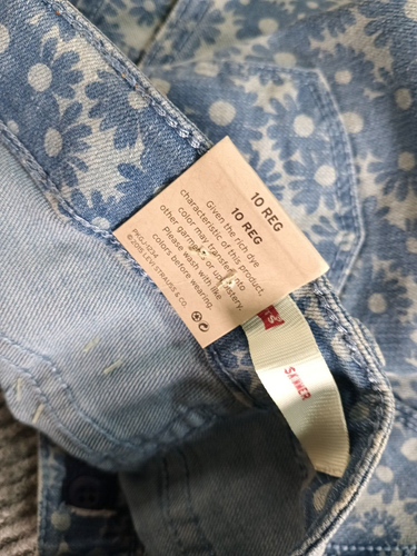 Levi's Girls Skimmer 10Regular Pockets Denim Blue/Grey Allover Floral Print NEW - Picture 6 of 11