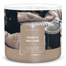 New.Goose Creek Warm  Welcome Scented 3-Wick Jar Candle 14.5oz