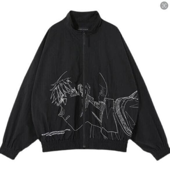 UNDERCOVER × Evangelion Embroidered Black Nylon Jacket Size UNDERCOVER × Evangelion Embroidered Black Nylon Jacket Size