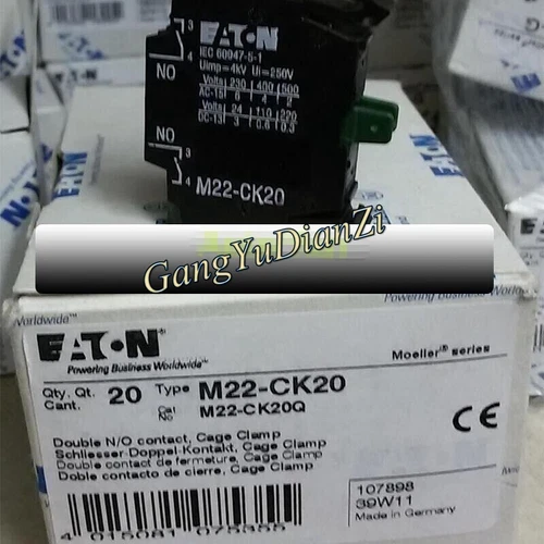 20PCS/box New For Eaton Moeller Button switch auxiliary contact M22-CK20