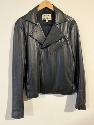Authentic Acne Studios Black Leather Gibson Biker Jacket 54 XL | eBay 