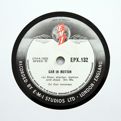 EMI SOUND EFFECTS LIBRARY ''Car In Motion'' (E+) 12'' EPX-132 [78 RPM]