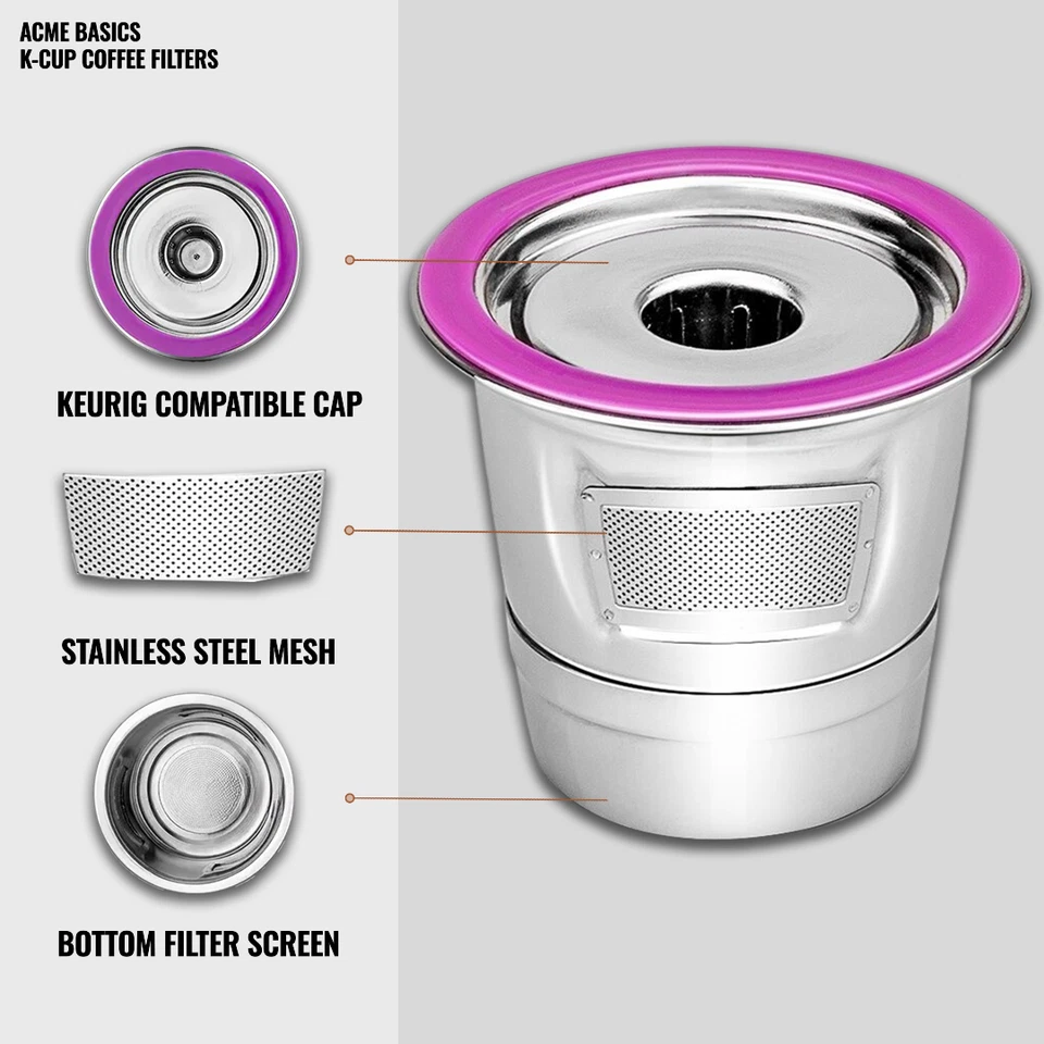 Reusable K Cup Coffee Filters for Keurig 1.0 & 2.0, Reusable Coffee Pods 2-Pack - Image 4 of 4