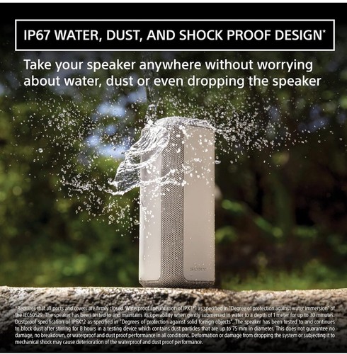 Sony SRS-XE300 Portable Waterproof Bluetooth Speaker SRSXE300 - Black - Picture 2 of 3