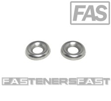 (100) #10 Stainless Steel Finishing Washers Cup Washers - 316 Marine Grade