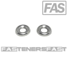 (100) #10 Stainless Steel Finishing Washers Cup Washers - 316 Marine Grade