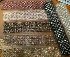 beaded hand sewn 1 5/8X9" glass sequins 1pc strip