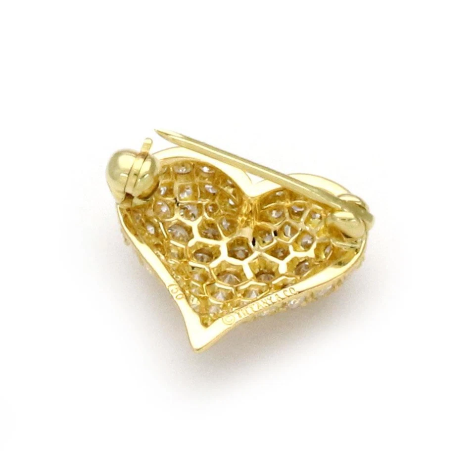 Broche Tiffany & Co. Diamante Oro Amarillo 18k Pequeño Corazón Pavé Foto 3 de 3