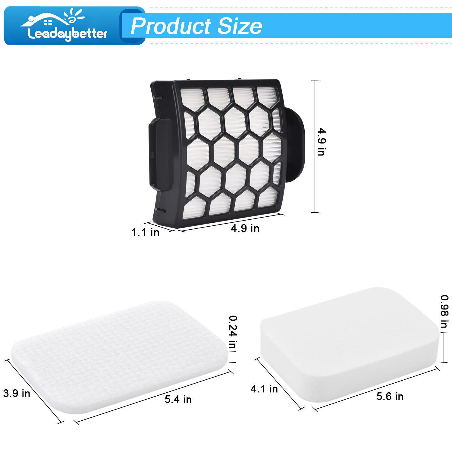 Kit di filtri HEPA di ricambio per Shark ZU60 ZU62 NV255 NV150, filtri
