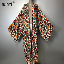 Boho Print Kimono Fashion Kaftan Beachwear Cardigan Evening Dress Abaya Dubai Lu