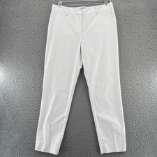 Talbots Pants Womens 8 Hampshire White Tapered Leg Stretch Ankle Everyday Casual