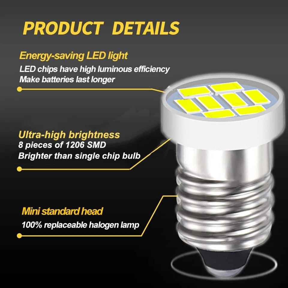 6x Bombillas LED de tornillo blanco para Austin Healey 100 100-6 3000 e instrumento Sprite Foto 3 de 4