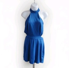 NBD Revolve Dress Womens Small Halter Cutout Blue Nite Out Dress