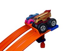 Hot Wheels Compatible Clamp w 4 Lane Start Gate Blue/Orange 