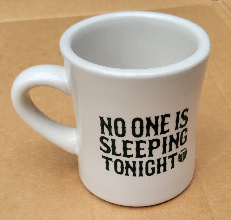 No One Sleeping Tonight Stumptown 1975 Blend Coffee Roasters 11oz Coffee Mug EUC