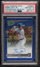 2020 Donruss Optic Blue Mojo Prizm 79/99 Bobby Witt Jr PSA 10 GEM MT Auto q4j