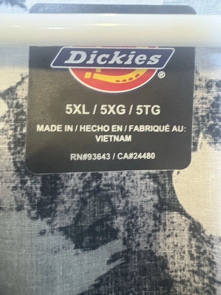 Blusa Médica Dickies Hombres 5XL Camuflaje Manga Corta Cuidado de la Salud Trabajo Grande Alto Cuello en V Foto 2 de 4