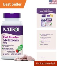 Fast Dissolve 1mg Melatonin Tablets - Drug-Free Strawberry Sleep Aid, 90 Count