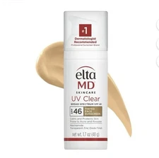 EltaMD UV Clear Tinted Sunscreen for Face - Deep Tinted SPF 46 with Zinc Oxide