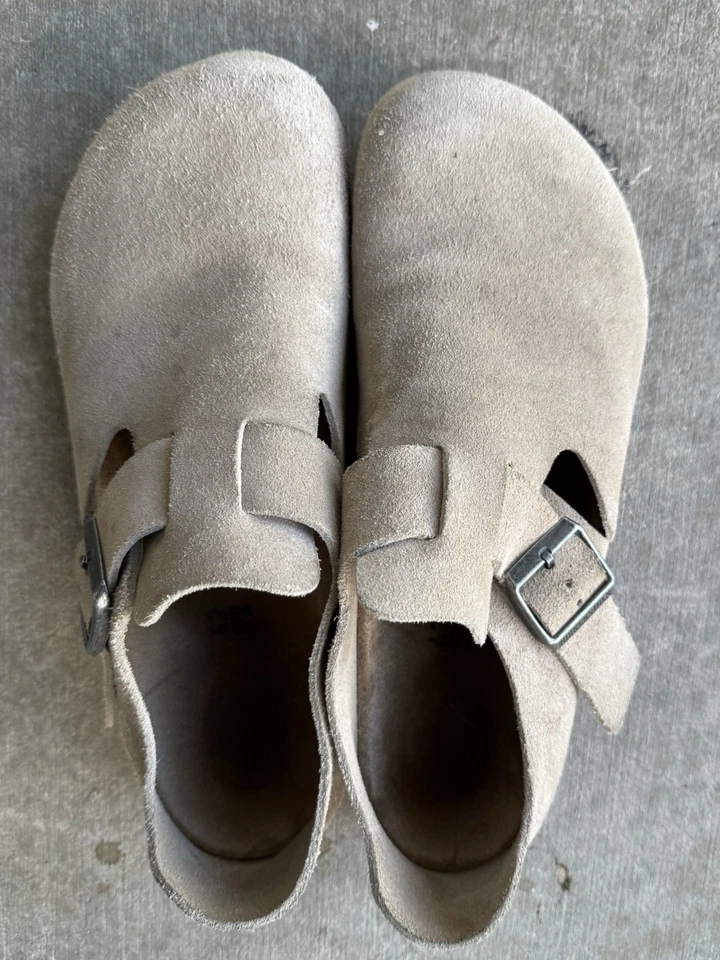 Zuecos Birkenstock London usados beige crema para hombre talla 42 (8,5) calce ceñido mulas Foto 4 de 4