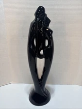 HAEGER Modern  Art Pottery Man/Woman Sculpture Black Back to Back Lovers 1994