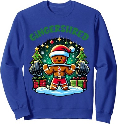 Gingershred Funny Gingerbread Man Bodybuilding Unisex Crewneck Sweatshirt