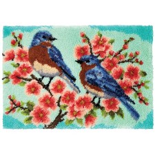 Herrschners  Cherry Blossoms  Bluebirds Latch Hook Kit
