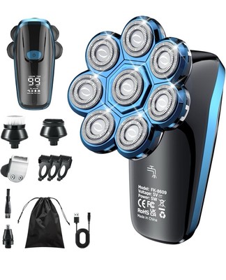 Kopfrasierer für Herren 8D Herren Elektrischer Glatzenrasierer 99Min Nutzungszeit Wet & Dry 