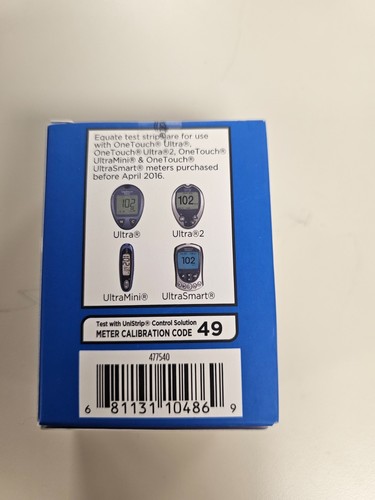Equate 50ct Diabetic Test Strips Expires 12-27-2025 - Picture 2 of 3