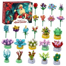 Advent Calendar 2025 Building Block Flowers for Kids, 24 Days of Christmas