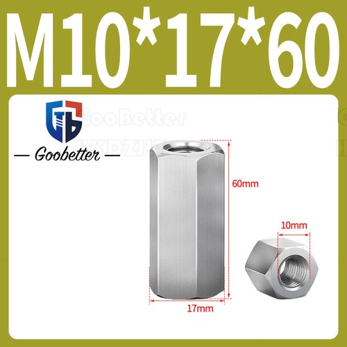 M3-M24 304 Stainless Steel Hexagon Hex Long Connector Joint Tubular Coupling Nut - Picture 60 of 87
