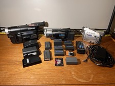 FOR PARTS Camcorder Lot w/ Many Dead Batteries: Sony HDR-HC1, Canon ZR70, JVC GR