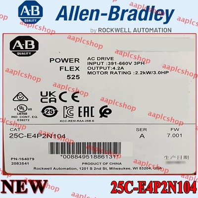 Factory Sealed NEW PLC 25C-E4P2N104 PowerFlex 527 2.2kW / 3Hp AC Drive AB