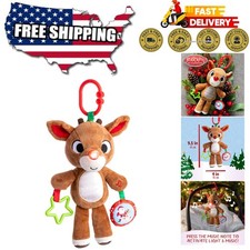 Rudolph The Red-Nosed Reindeer 12-Inch Plush Musical Teether Toy for Infants
