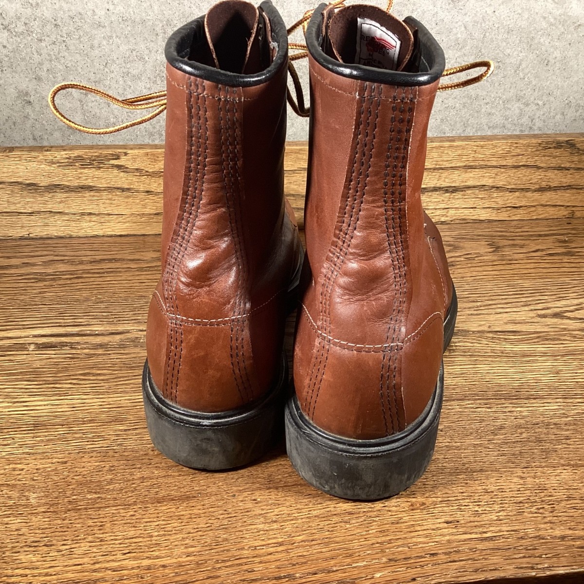 VINTAGE RED WING 4440 MOC TOE BOOTS BROWN STEEL TOE MENS  display picture 1