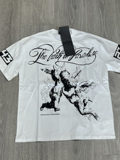Hellstar Men s M White Cotton Crew Neck Short...