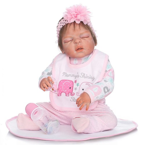 Full Body Silicone Vinyl Realistic Reborn Dolls 22" Newborn Toddler Girl Gift US - Picture 4 of 5