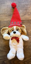 Vintage 1986 Cute St. Bernard transforms to Holiday Present Stuffed Plush
