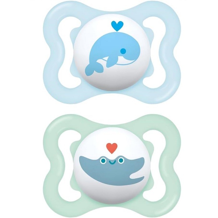 Mam Ciuccio Air Succhietto in Silicone con Custodia 2-6 mesi Confezione da 2 Pz